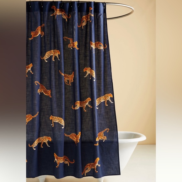 Anthropologie Bath Anthropologie Leopard Organic Cotton Shower Curtain Poshmark